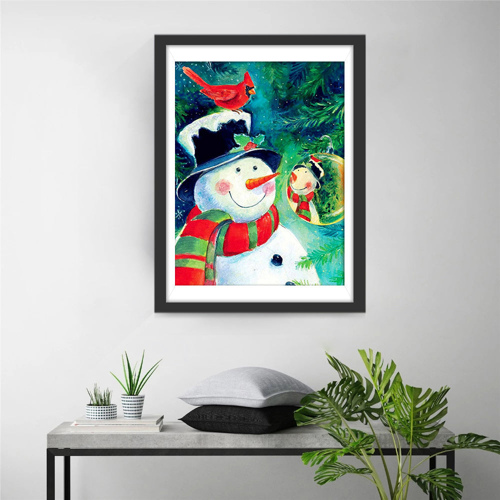 Schneemann und Kristallkugel Diamond Painting