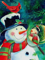 Schneemann und Kristallkugel Diamond Painting