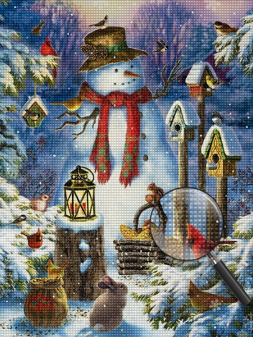 Schneemann und Tiere Diamond Painting