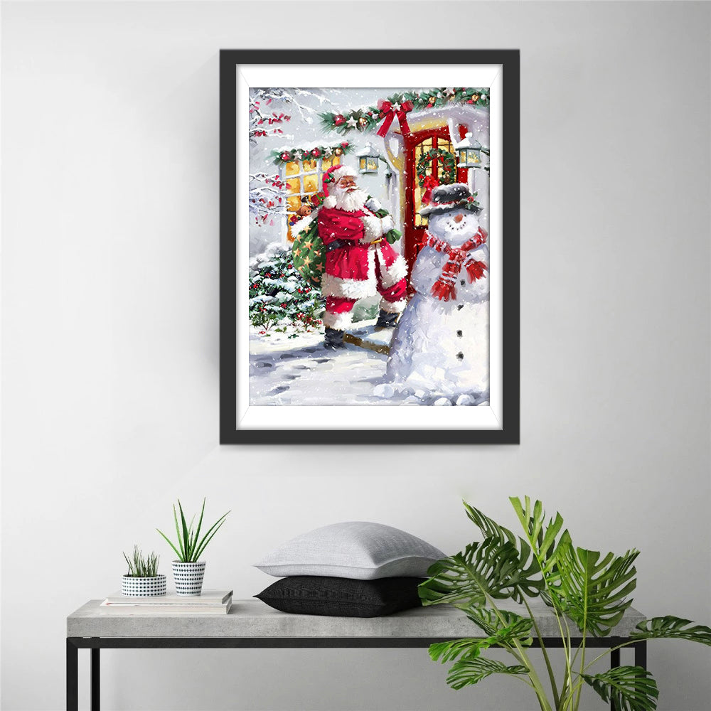 Schneemann und Weihnachtsmann Diamond Painting