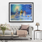 Schneemann Weihnachtsbaum Diamond Painting