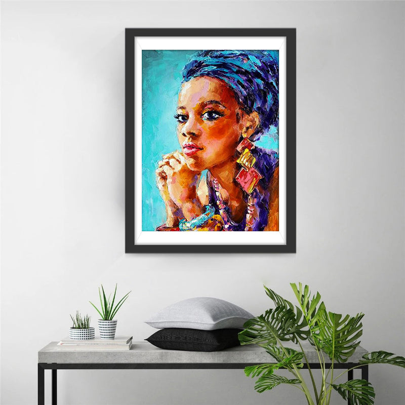 Schöne afrikanische Frau Diamond Painting