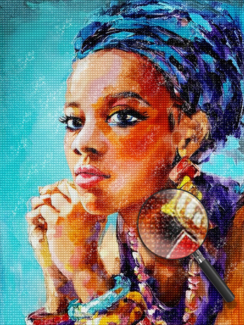 Schöne afrikanische Frau Diamond Painting