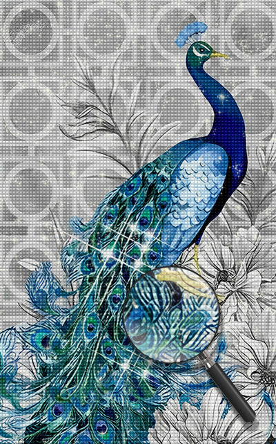 Schöner blauer Pfau Diamond Painting