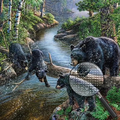 Schwarzbären im Wald Diamond Painting