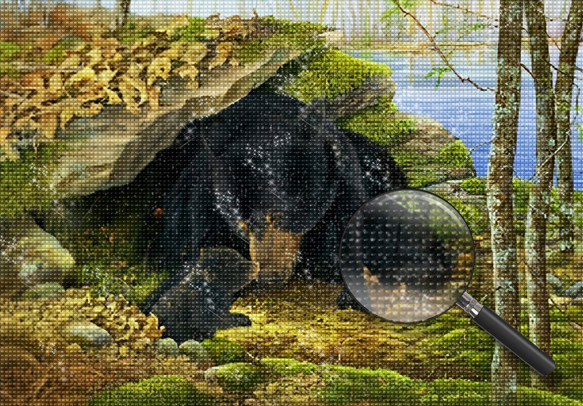 Schwarzbärenfamilie Diamond Painting