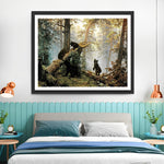 Schwarze Bärchen im Wald Diamond Painting