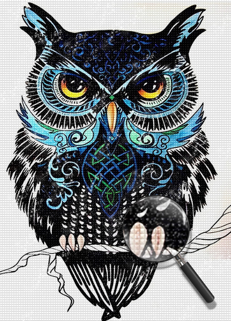 Schwarze Eule Diamond Painting