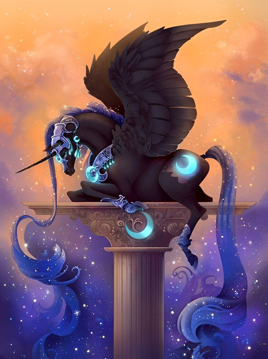 Schwarzes Einhorn Diamond Painting