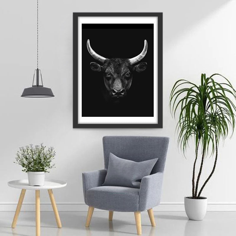 Schwarzweißes Rind Diamond Painting