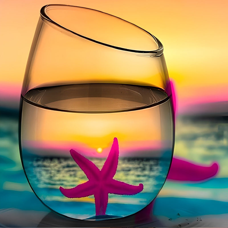 Seestern im Glas am Meer Diamond Painting