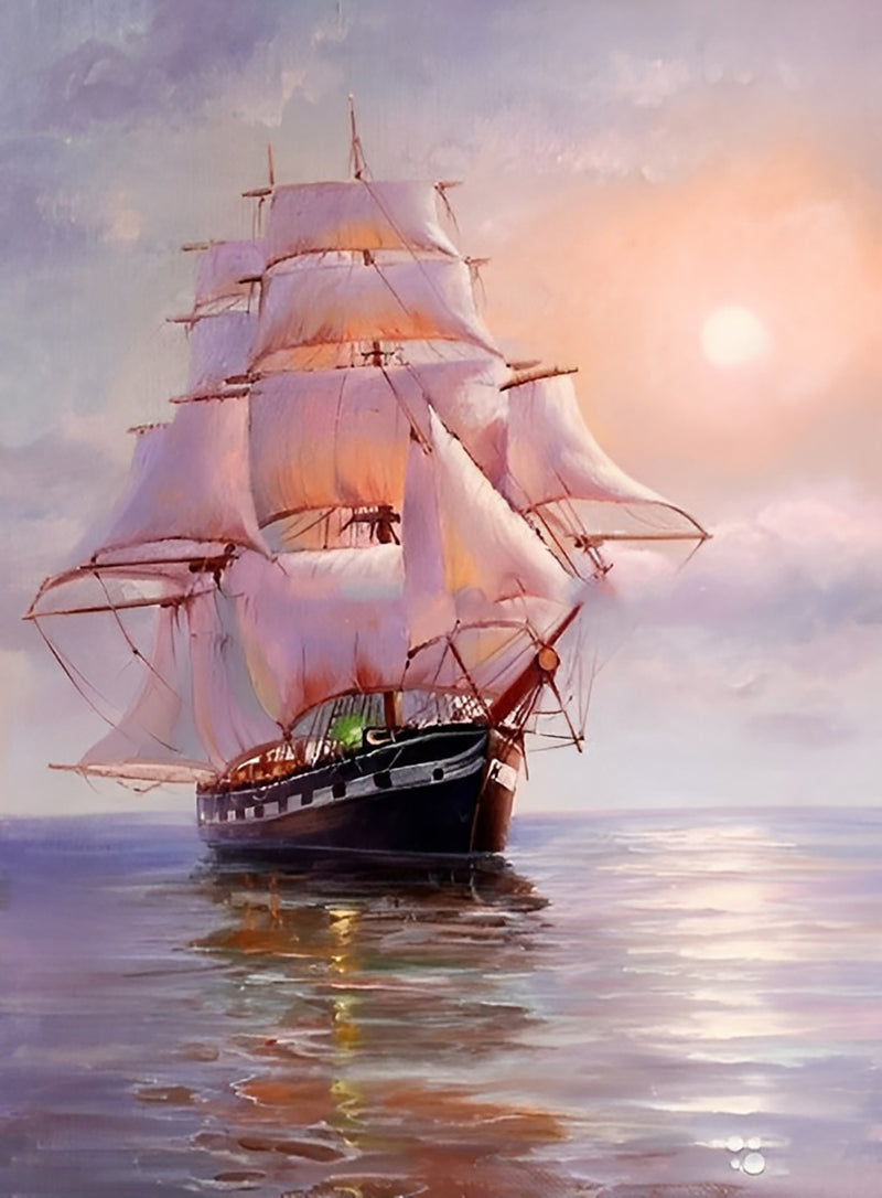 Segelboot auf dem Meer Diamond Painting