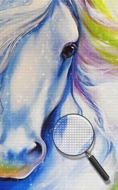 Silbernes Pferd Diamond Painting