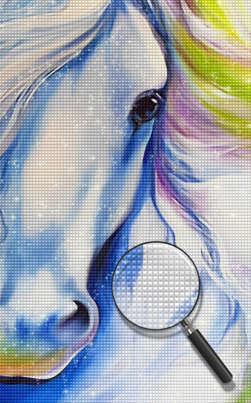 Silbernes Pferd Diamond Painting