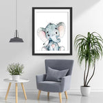 Sitzender Cartoon-Elefant Diamond Painting