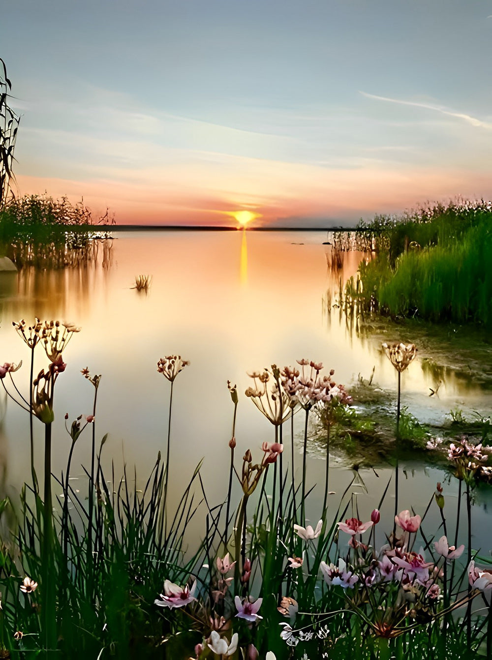 Sonnenaufgang am See Diamond Painting