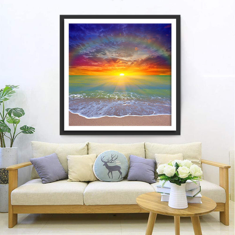 Sonnenaufgang Regenbogen Meer Diamond Painting