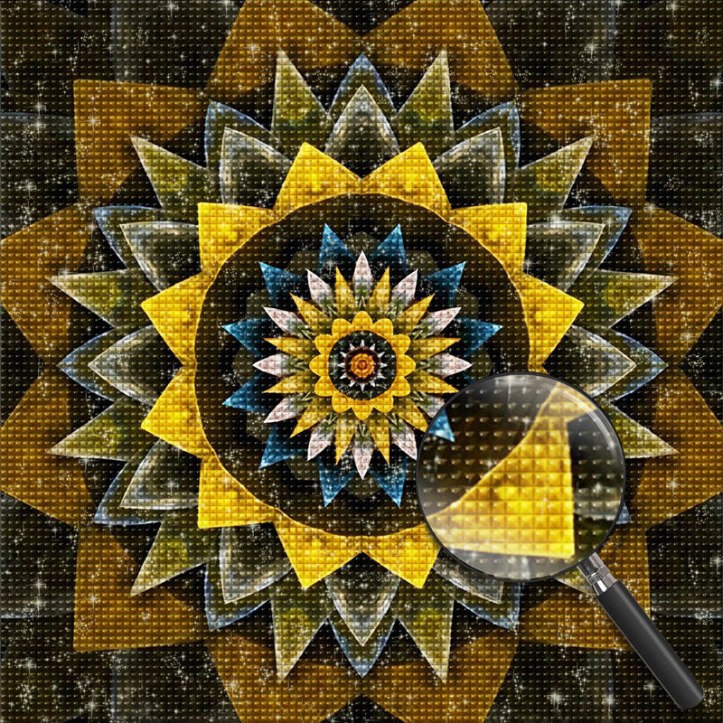 Sonnenblume Mandala Diamond Painting