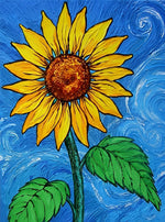 Sonnenblume und blauer Hintergrund Diamond Painting