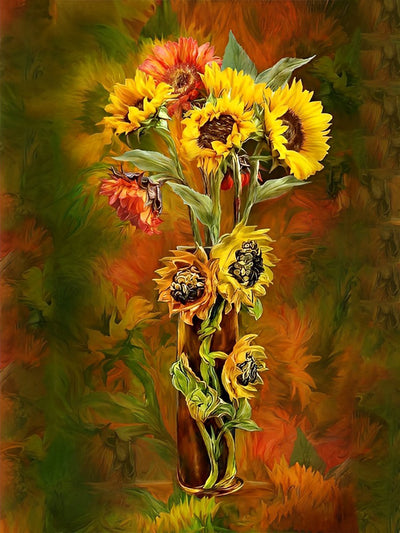 Sonnenblumen im abstrakten Hintergrund Diamond Painting