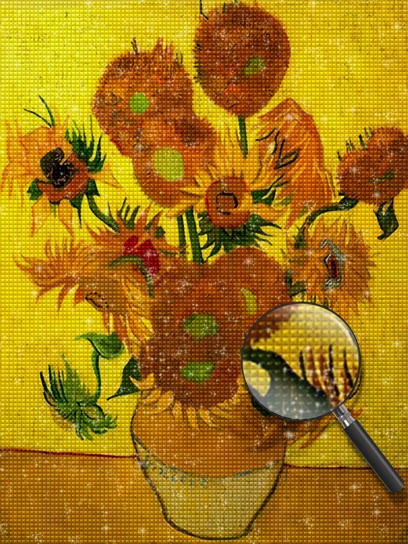 Sonnenblumen in der Vase, van Gogh Diamond Painting