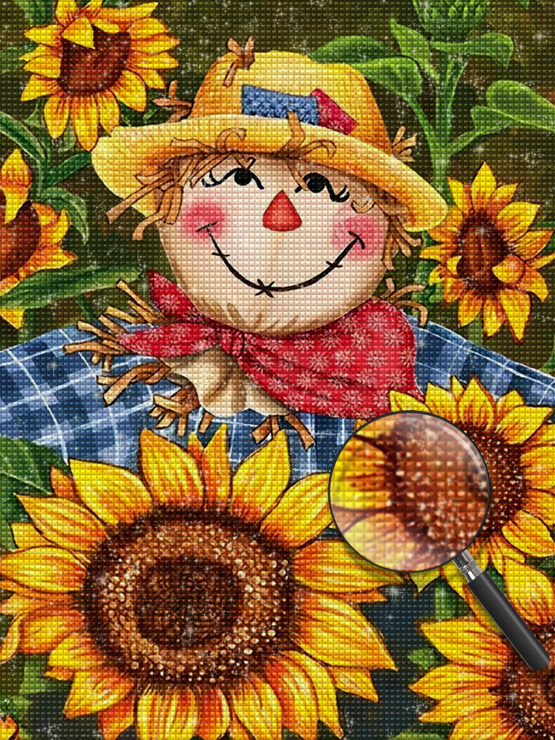 Sonnenblumen und Puppe Diamond Painting