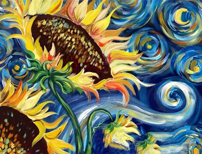 Sonnenblumen und Sternennacht Diamond Painting