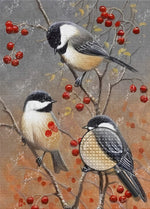 Spatzen und Beeren Diamond Painting