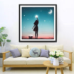 Sterne berührendes Mädchen Diamond Painting