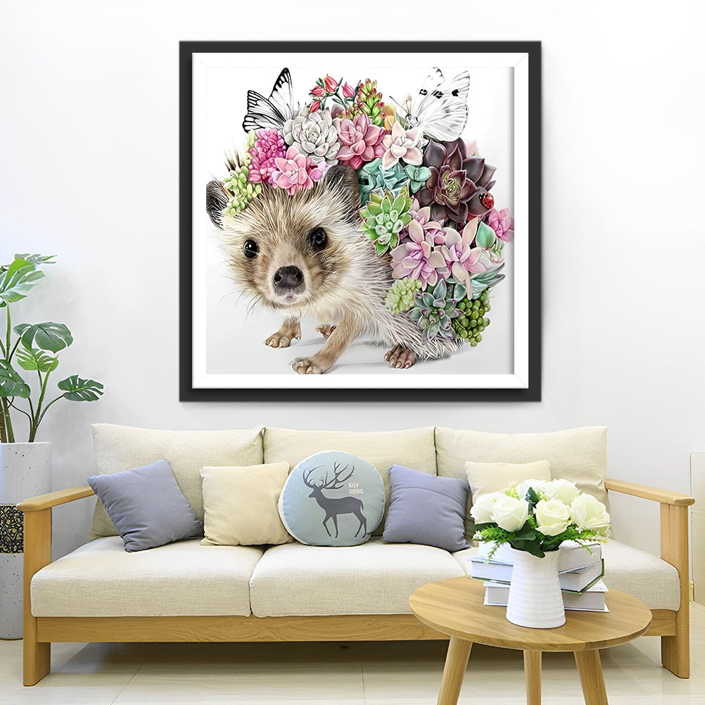 Sukkulenten auf den Rücken des Igels Diamond Painting