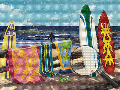 Surfbretter und Handtücher Diamond Painting