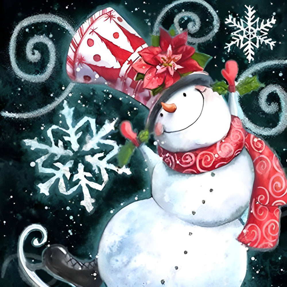 Tanzender Schneemann Diamond Painting