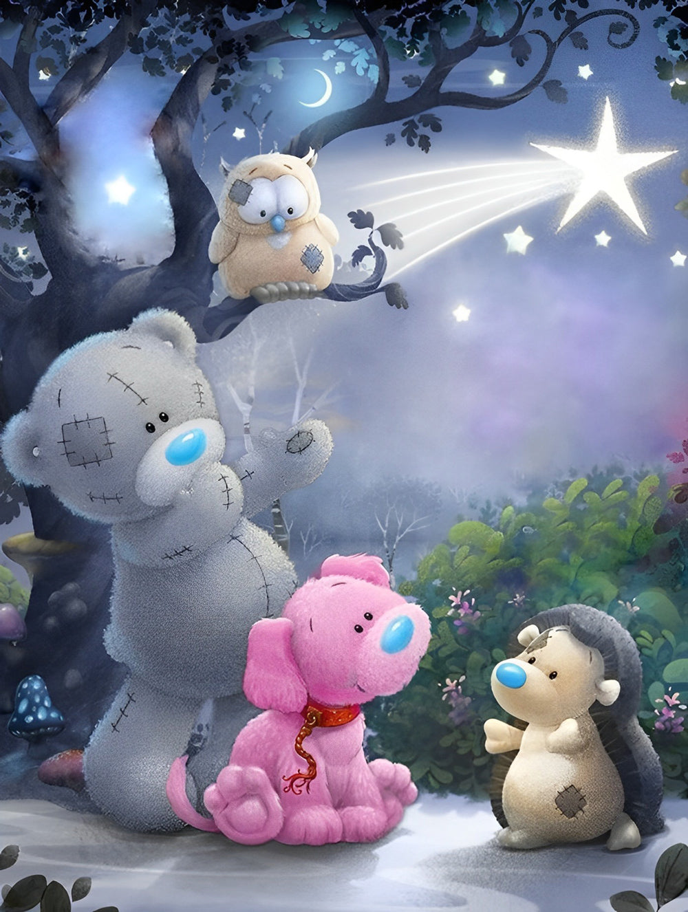 Teddybär in der Märchenwelt Diamond Painting