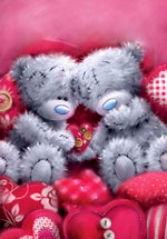 Teddybären im roten Plüschhaufen Diamond Painting