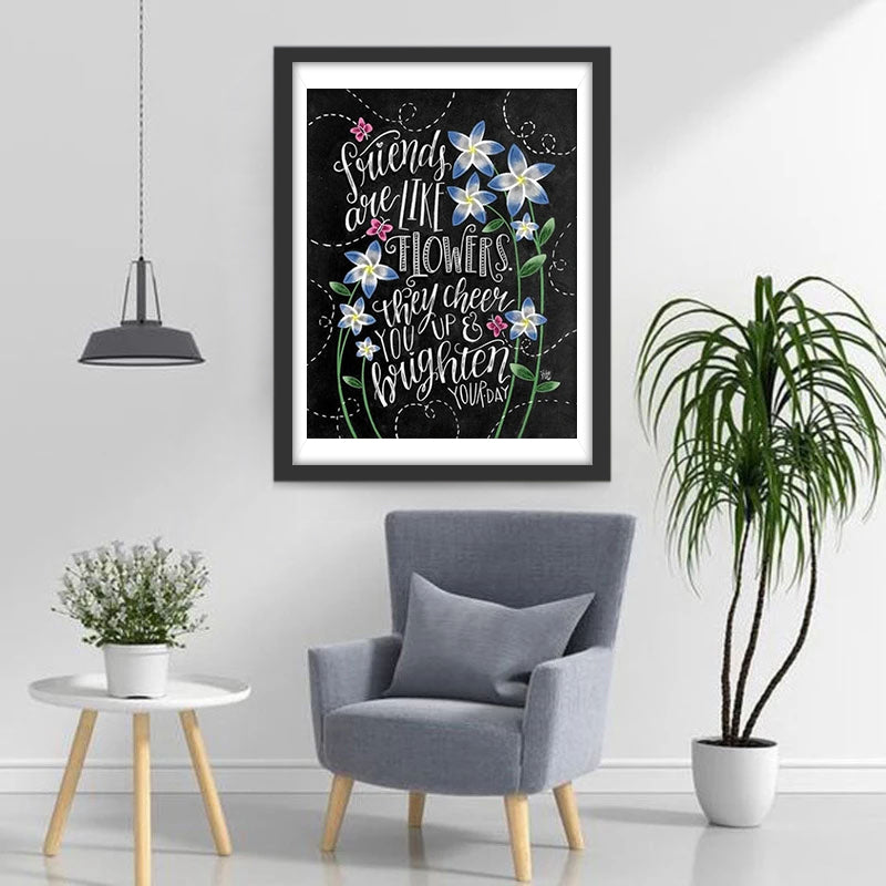 Texte Blumen Freundschaft Diamond Painting