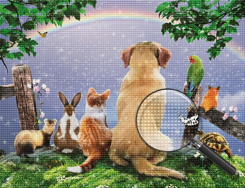 Tiere und Regenbogen Diamond Painting