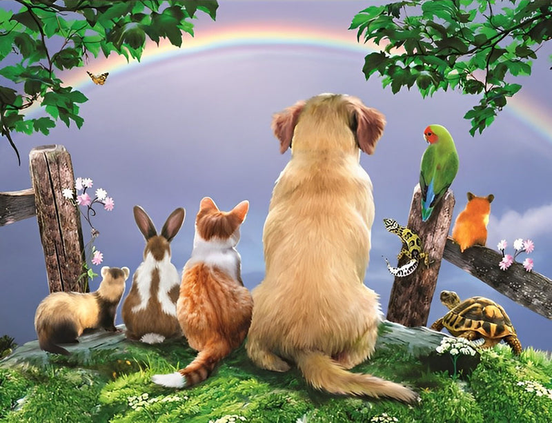 Tiere und Regenbogen Diamond Painting