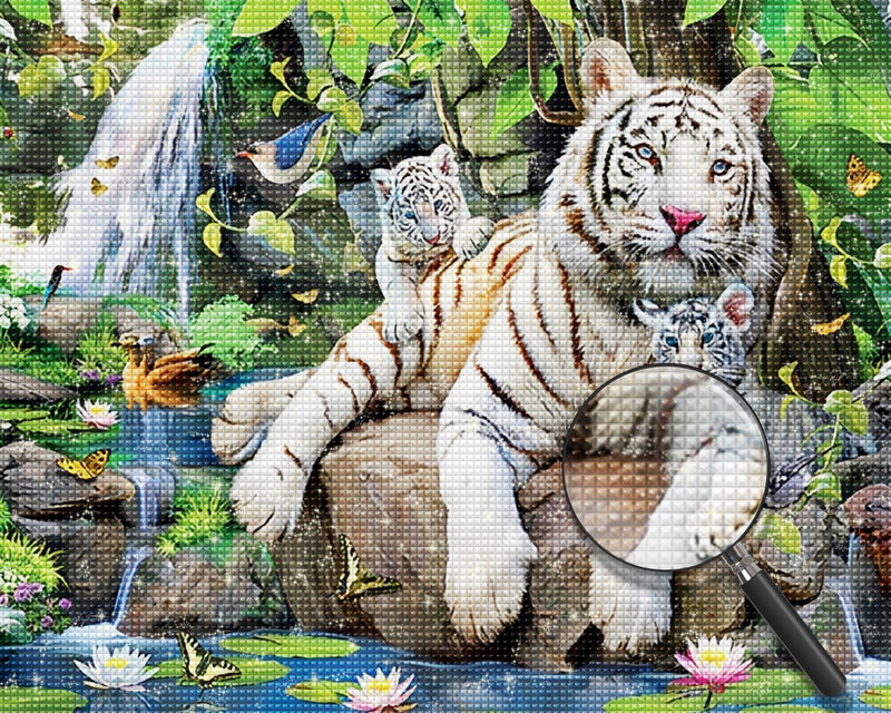 Tiger auf dem Felsen Diamond Painting