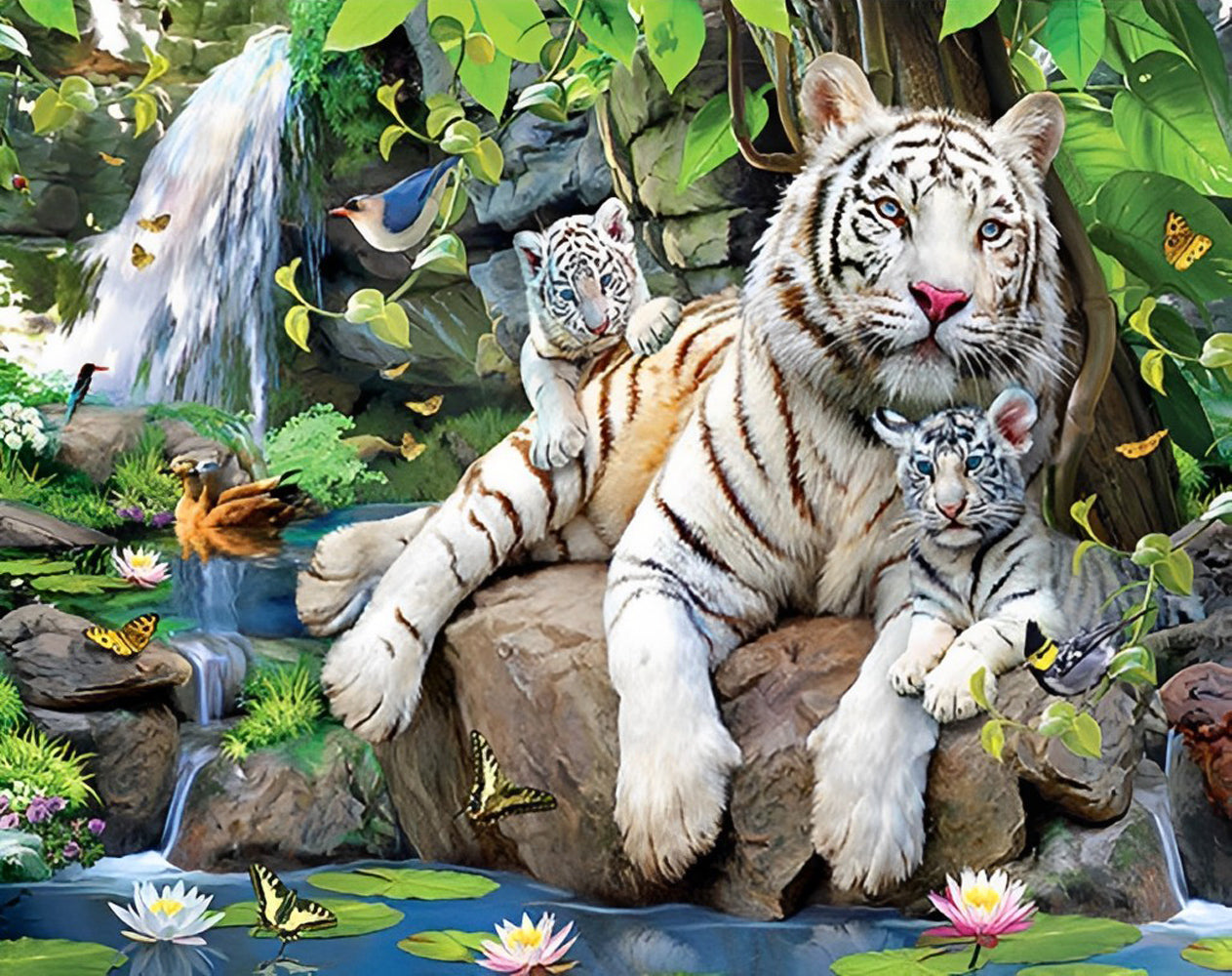 Tiger auf dem Felsen Diamond Painting