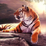 Tiger auf Felsen Diamond Painting