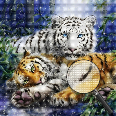 Tiger im Bambuswald Diamond Painting