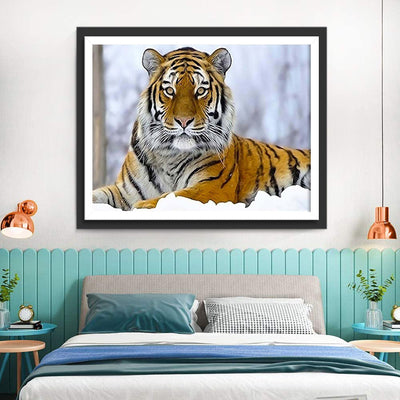 Tiger im Schnee Diamond Painting