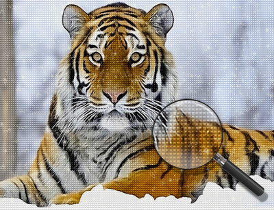 Tiger im Schnee Diamond Painting