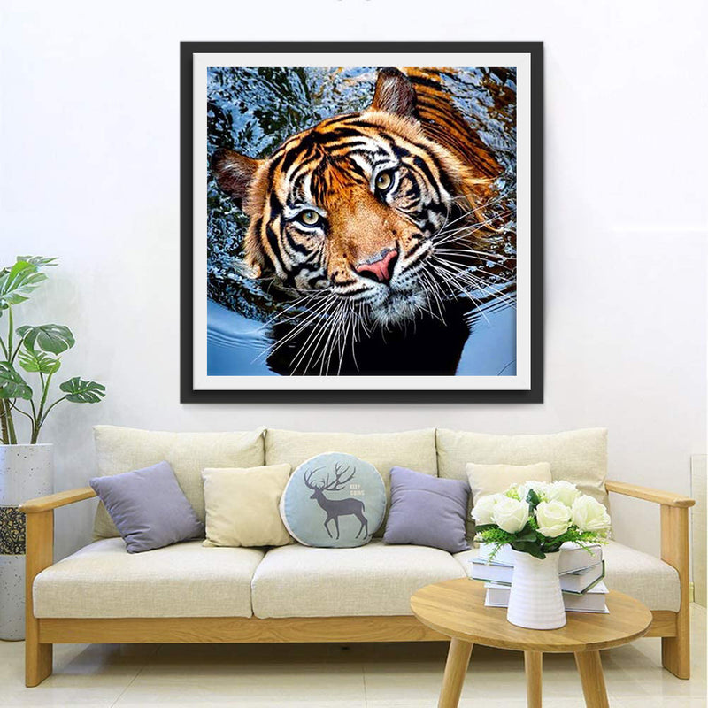 Tiger im Wasser Diamond Painting