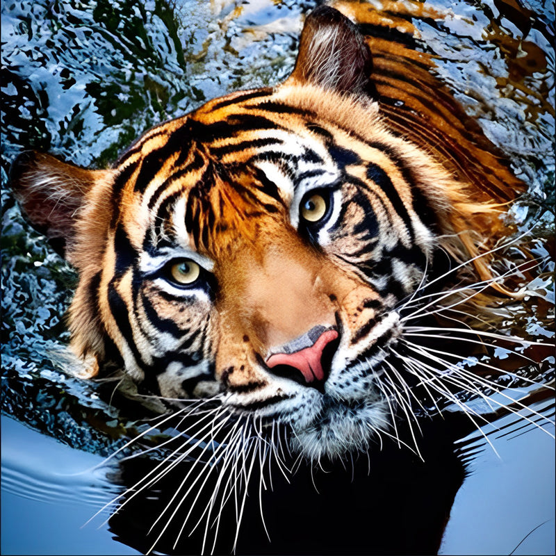 Tiger im Wasser Diamond Painting