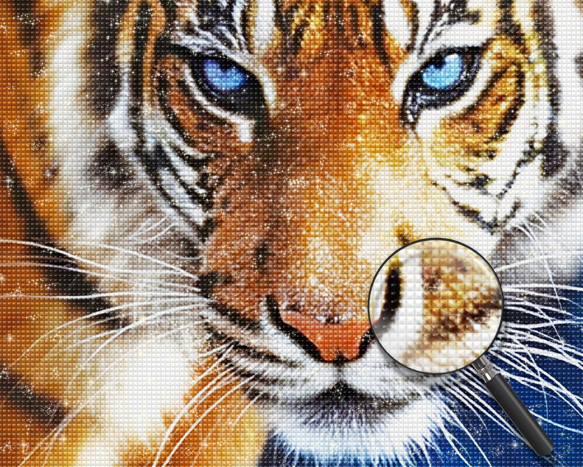 Tiger mit blauen Augen Diamond Painting