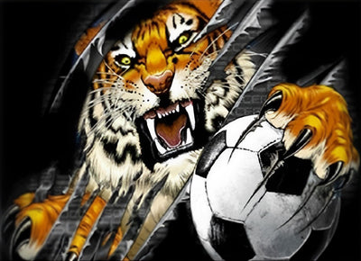 Tiger mit einem Fußball Diamond Painting