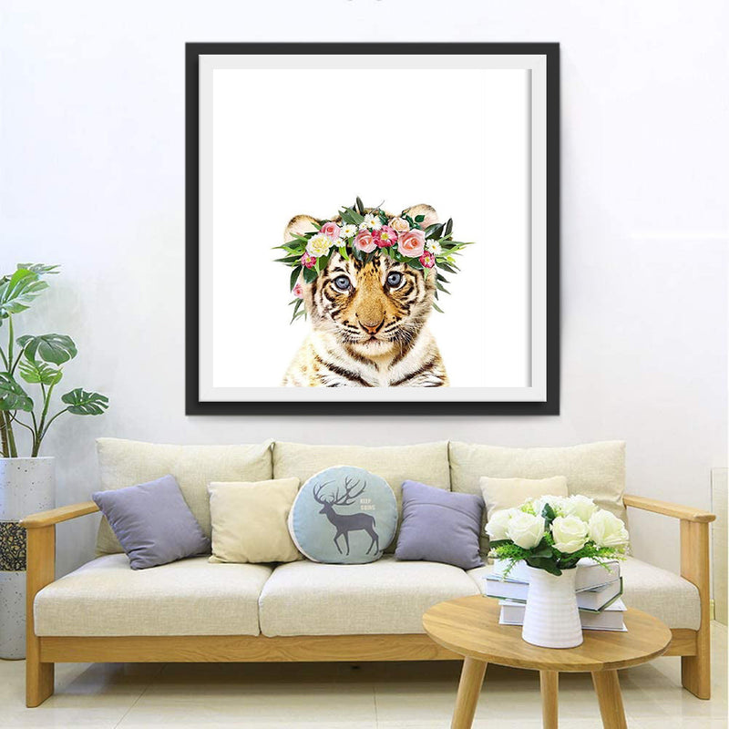 Tiger mit einem Kranz Diamond Painting