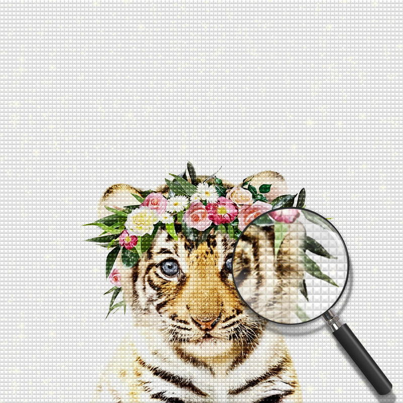 Tiger mit einem Kranz Diamond Painting