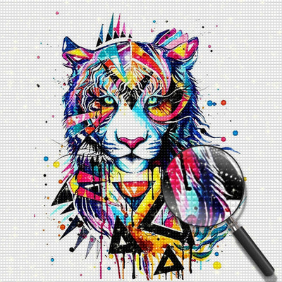 Tiger mit modernen Elementen Diamond Painting